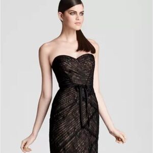 ML Monique Lhuillier Lace Strapless Sweetheart Dress Wedding Bridesmaid Sz 8